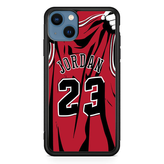 Jordan Red Basket Jersey iPhone 15 Plus Case-Xtracase
