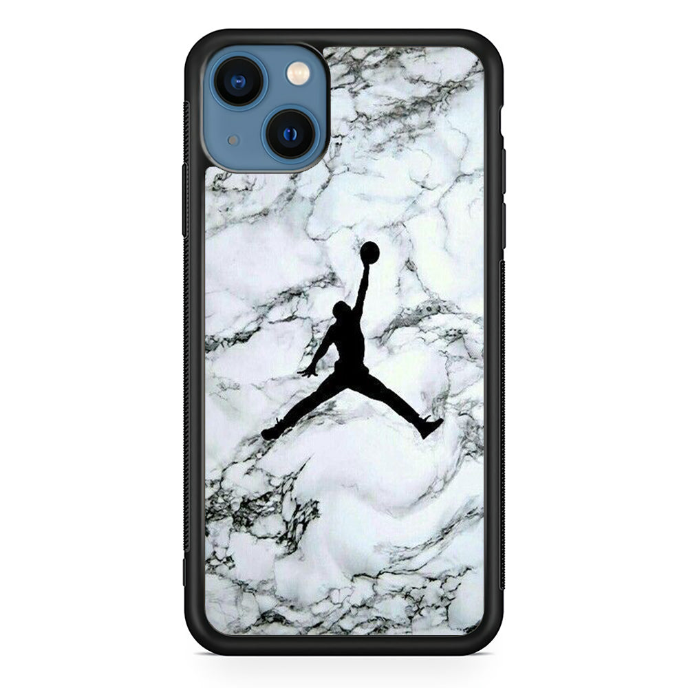 Jordan White Marble Logo iPhone 13 Case-Xtracase
