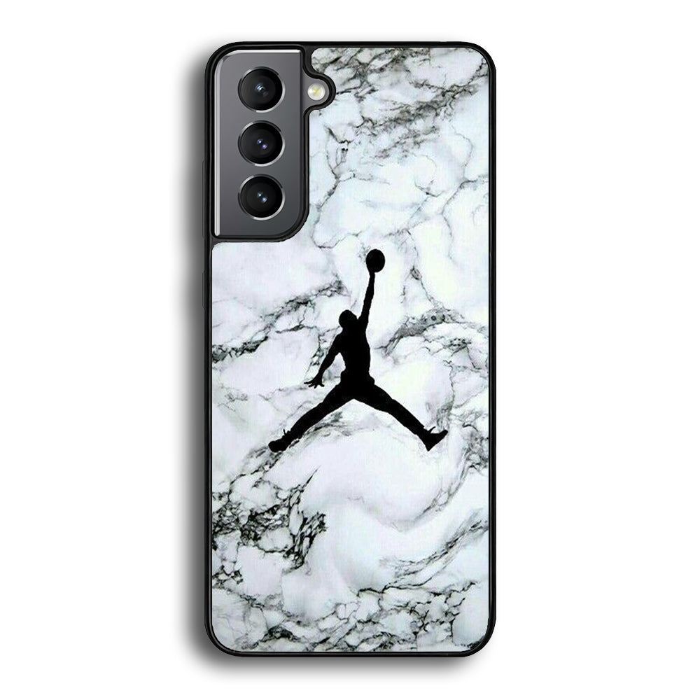 Jordan White Marble Logo Samsung Galaxy S21 Plus Case-Xtracase