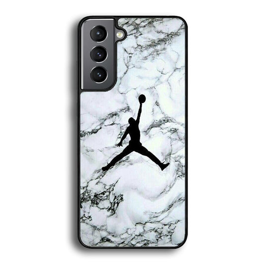 Jordan White Marble Logo Samsung Galaxy S21 Plus Case-Xtracase