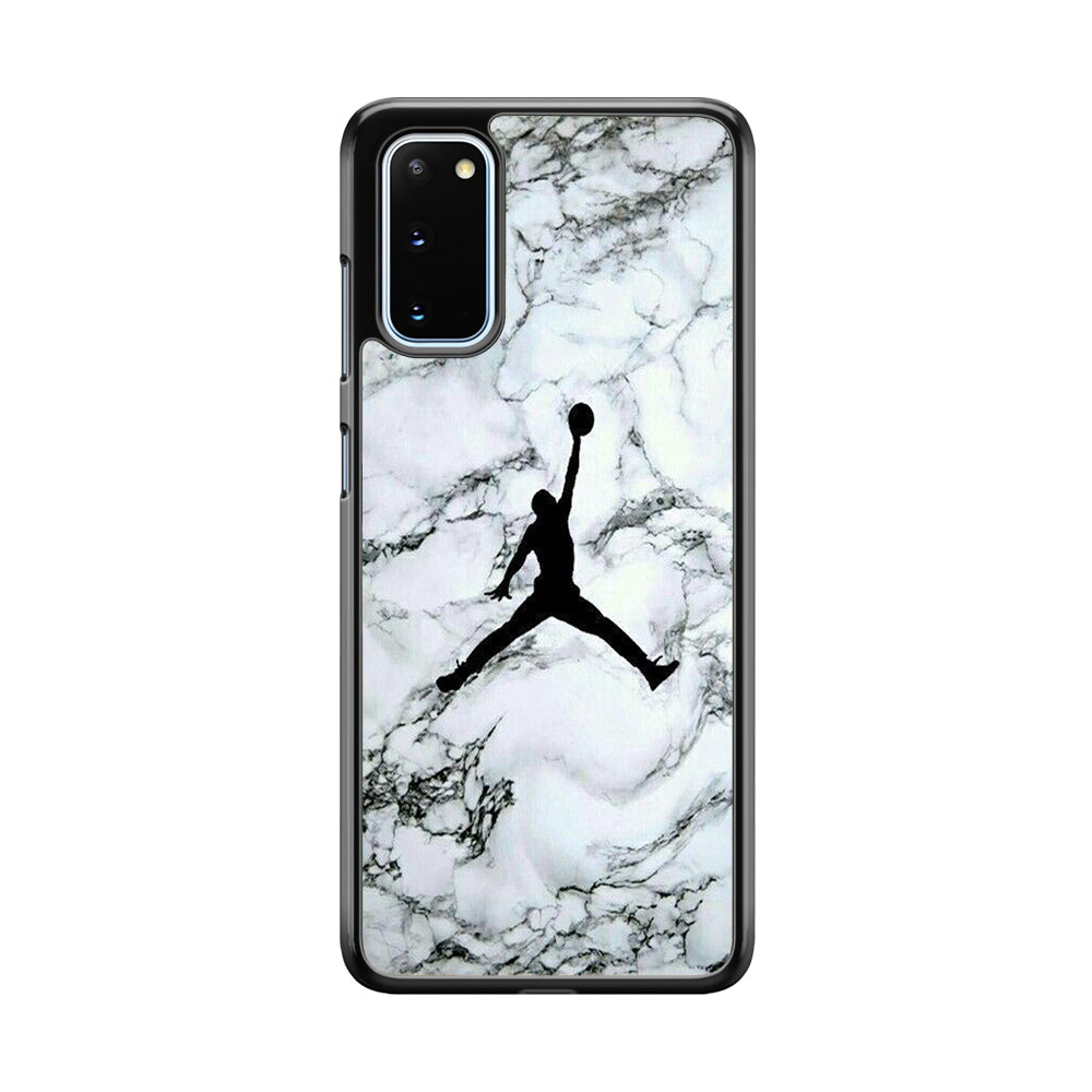 Jordan White Marble Logo Samsung Galaxy S20 Case-Xtracase
