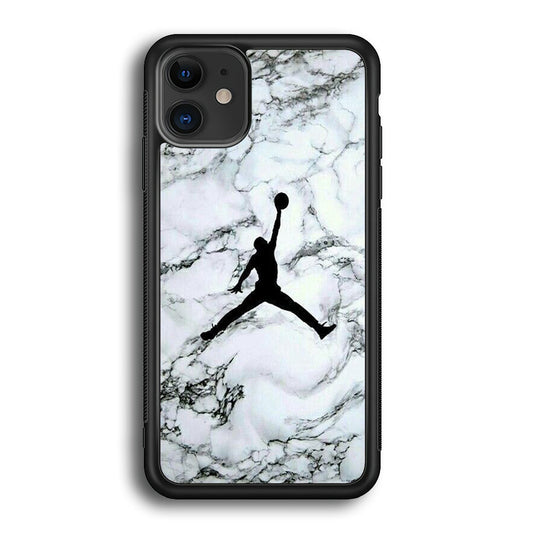 Jordan White Marble Logo iPhone 12 Case-Xtracase