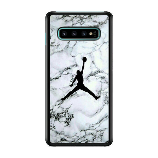 Jordan White Marble Logo Samsung Galaxy S10 Case-Xtracase