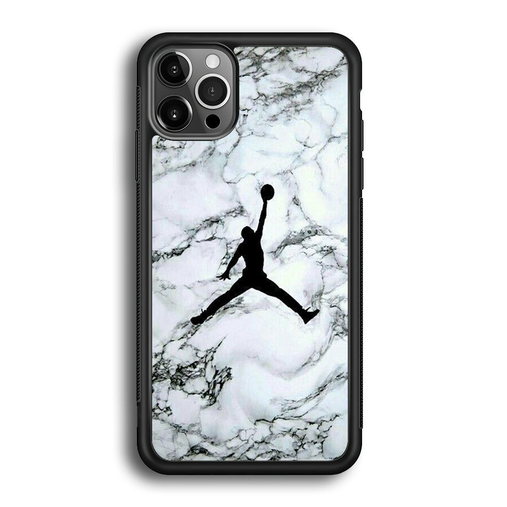 Jordan White Marble Logo iPhone 12 Pro Max Case-Xtracase
