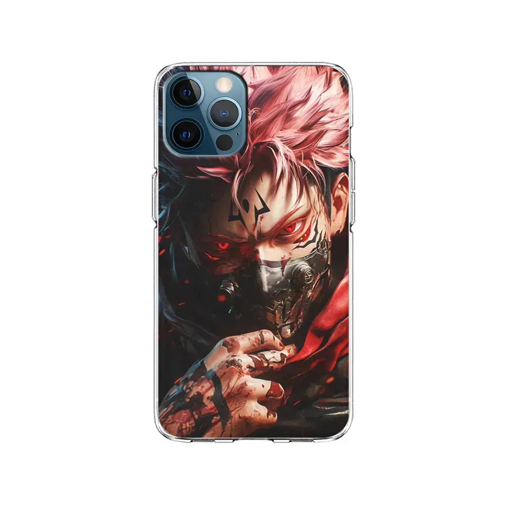 Jujutsu Kaisen Ryomen Sukuna Mask iPhone 15 Pro Max Case-Clear Soft Case-Xtracase