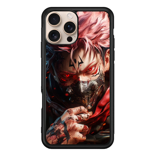 Jujutsu Kaisen Ryomen Sukuna Mask iPhone 16 Pro Max Case - iPhone 16 Pro Max