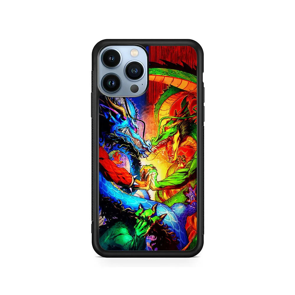 Kaido VS Shenron Crossover iPhone 13 Pro Case-Rubber / Black (2D Case)-Xtracase