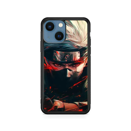 Kakashi Hatake Fighting Mode iPhone 13 Mini Case-Rubber / Black (2D Case)-Xtracase