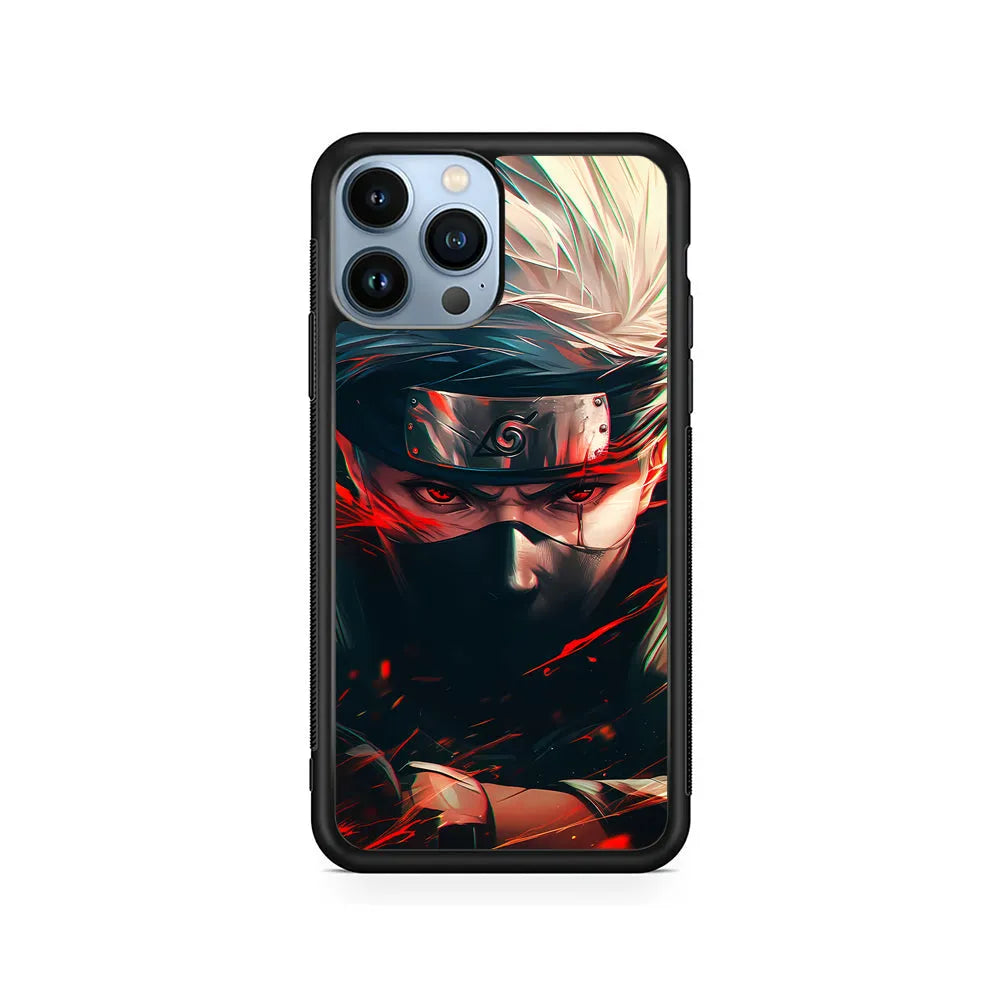 Kakashi Hatake Fighting Mode iPhone 13 Pro Max Case-Rubber / Black (2D Case)-Xtracase
