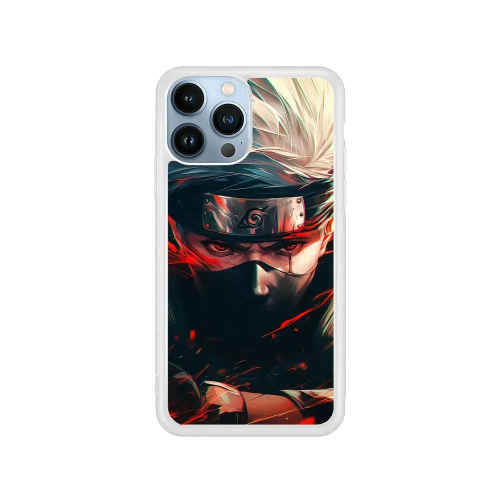 Kakashi Hatake Fighting Mode iPhone 15 Pro Max Case-Rubber / White (2D Case)-Xtracase