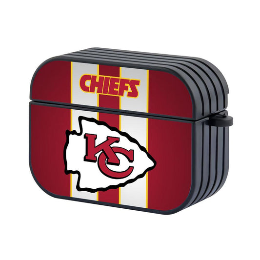 Kansas City Chiefs NFL Shadows on White Line Hard Plastic Case Cover For Apple Airpods Pro 2-Xtracase