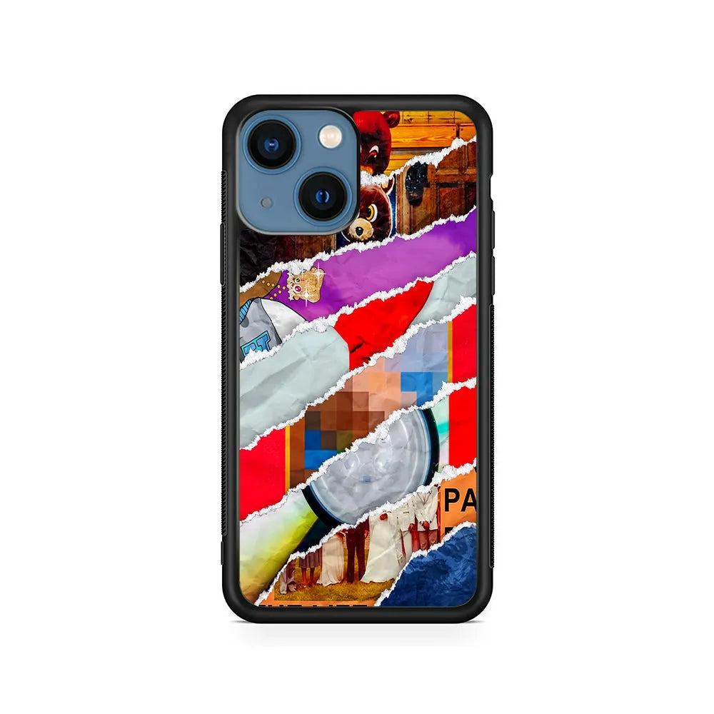Kanye West Album Collage iPhone 15 Case-Rubber / Black (2D Case)-Xtracase