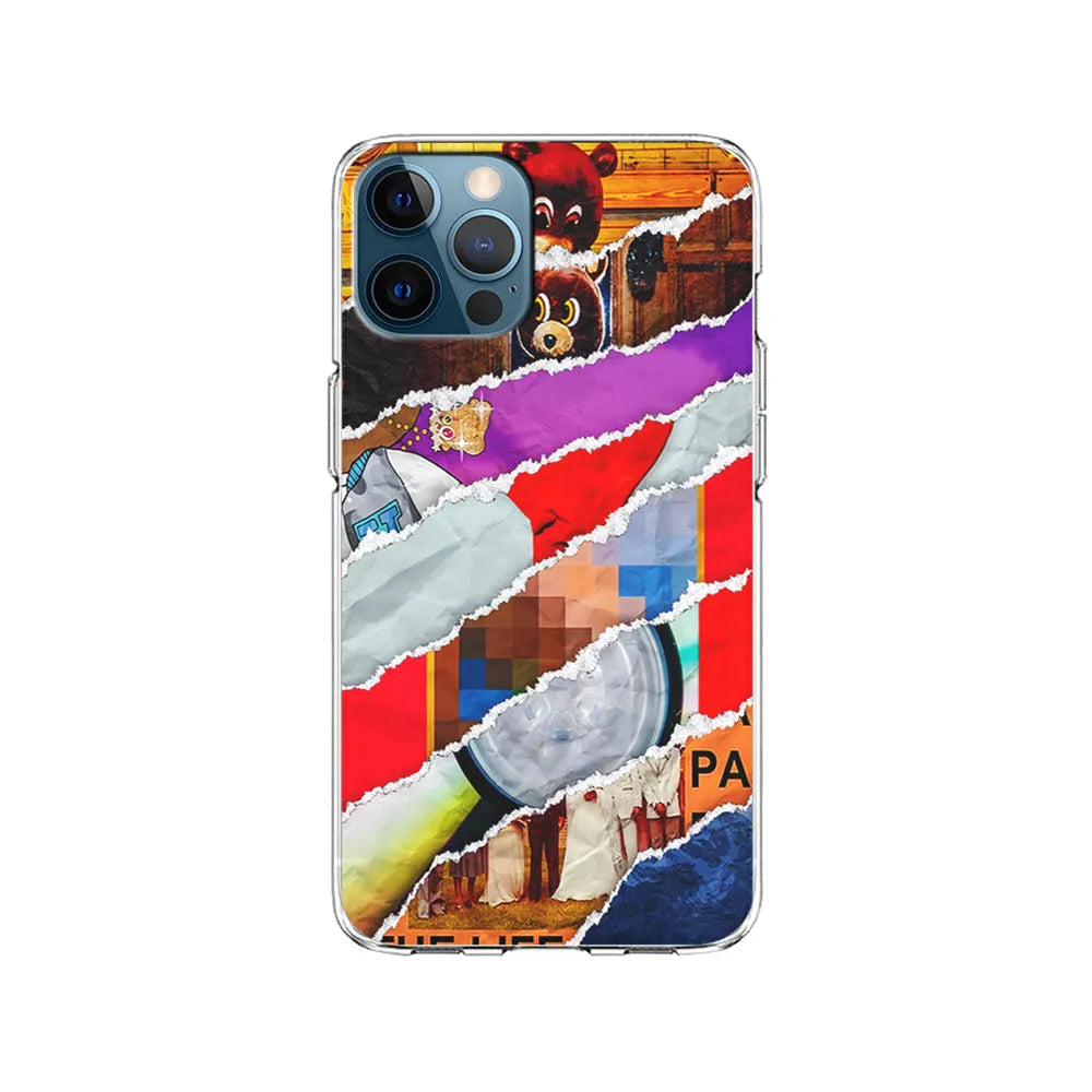 Kanye West Album Collage iPhone 13 Pro Case-Clear Soft Case-Xtracase