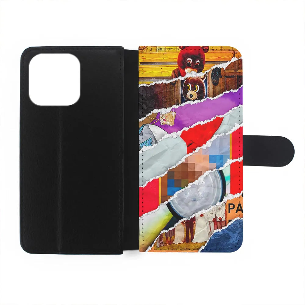 Kanye West Album Collage iPhone 15 Case-Flip Wallet Case-Xtracase