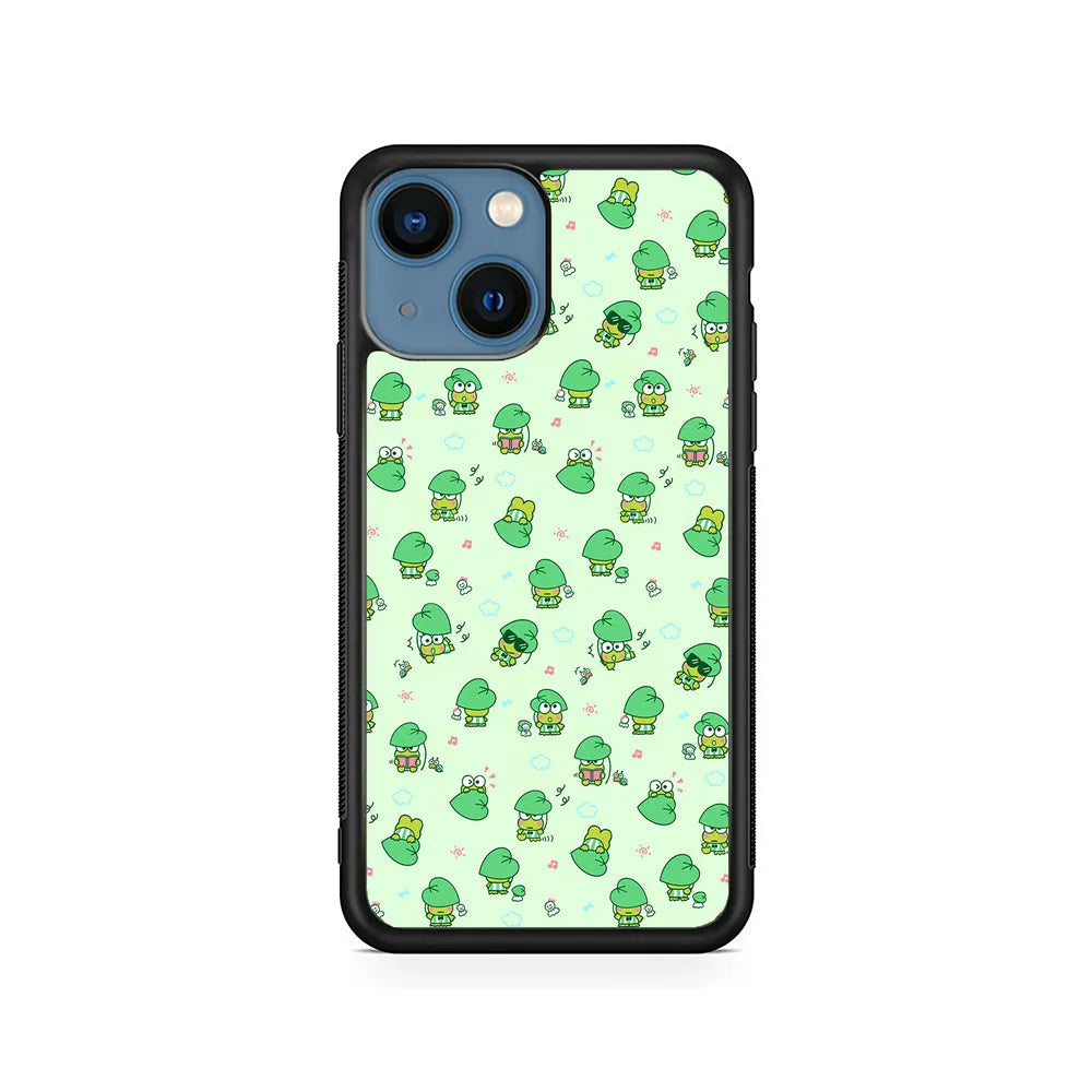 Keroppi Cute Wallpaper iPhone 15 Case-Rubber / Black (2D Case)-Xtracase