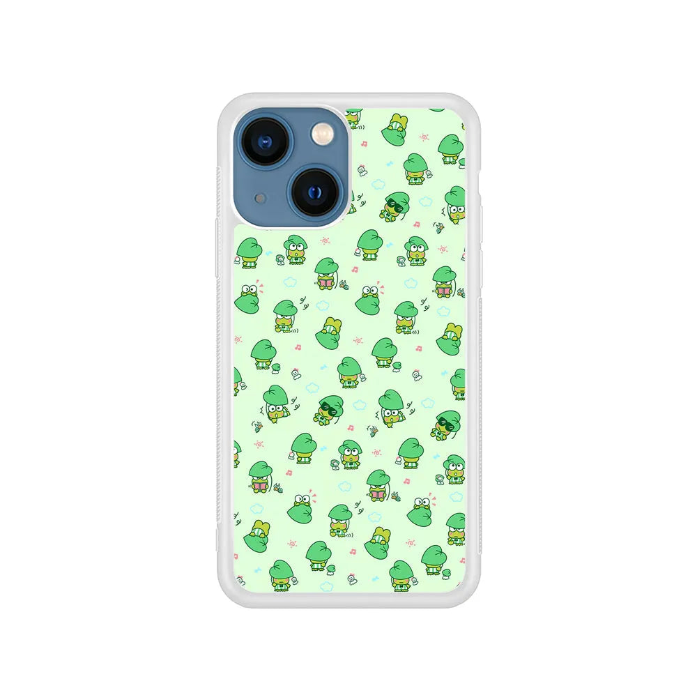 Keroppi Cute Wallpaper iPhone 15 Case-Rubber / White (2D Case)-Xtracase