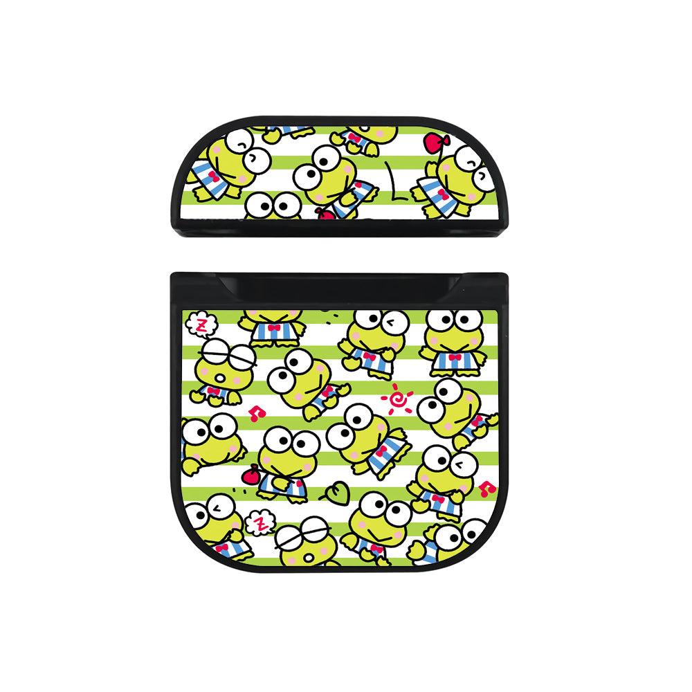 Keroppi Pattern Green Line Hard Plastic Case Cover For Apple Airpods-Xtracase