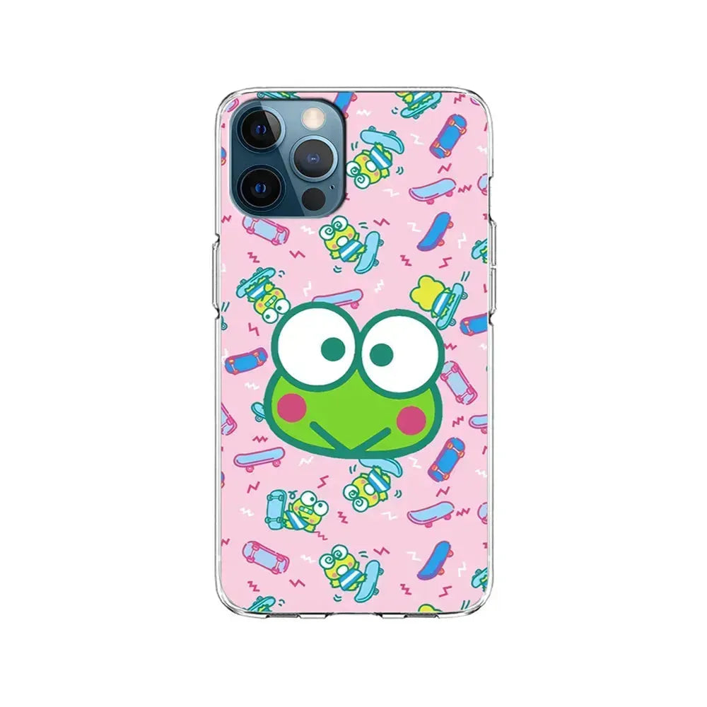 Keroppi Skate Pattern iPhone 15 Pro Max Case-Clear Soft Case-Xtracase