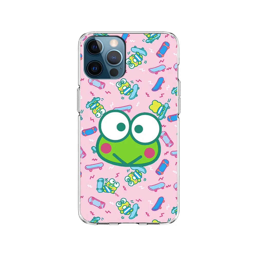 Keroppi Skate Pattern iPhone 13 Pro Case-Clear Soft Case-Xtracase
