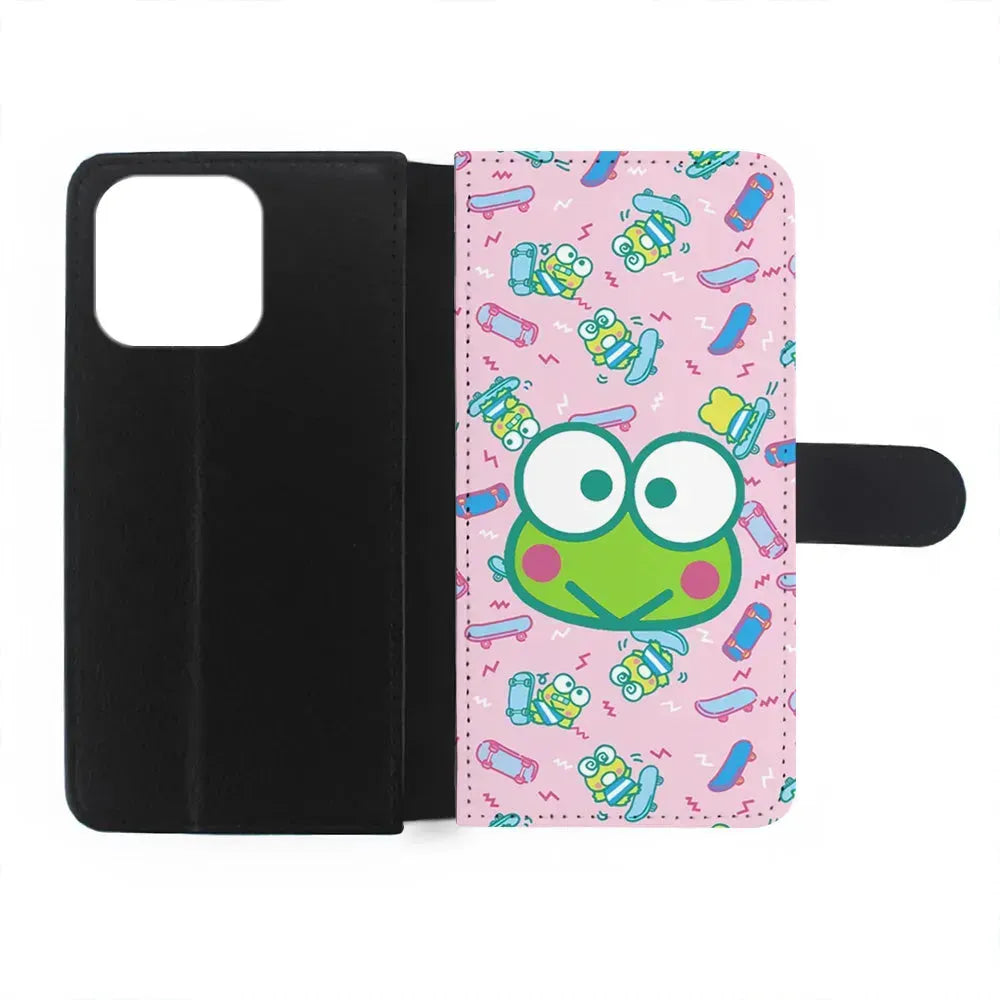 Keroppi Skate Pattern iPhone 13 Mini Case-Flip Wallet Case-Xtracase