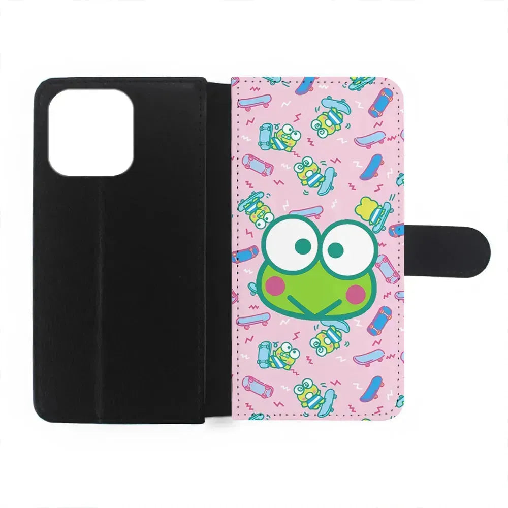 Keroppi Skate Pattern iPhone 15 Pro Max Case-Flip Wallet Case-Xtracase
