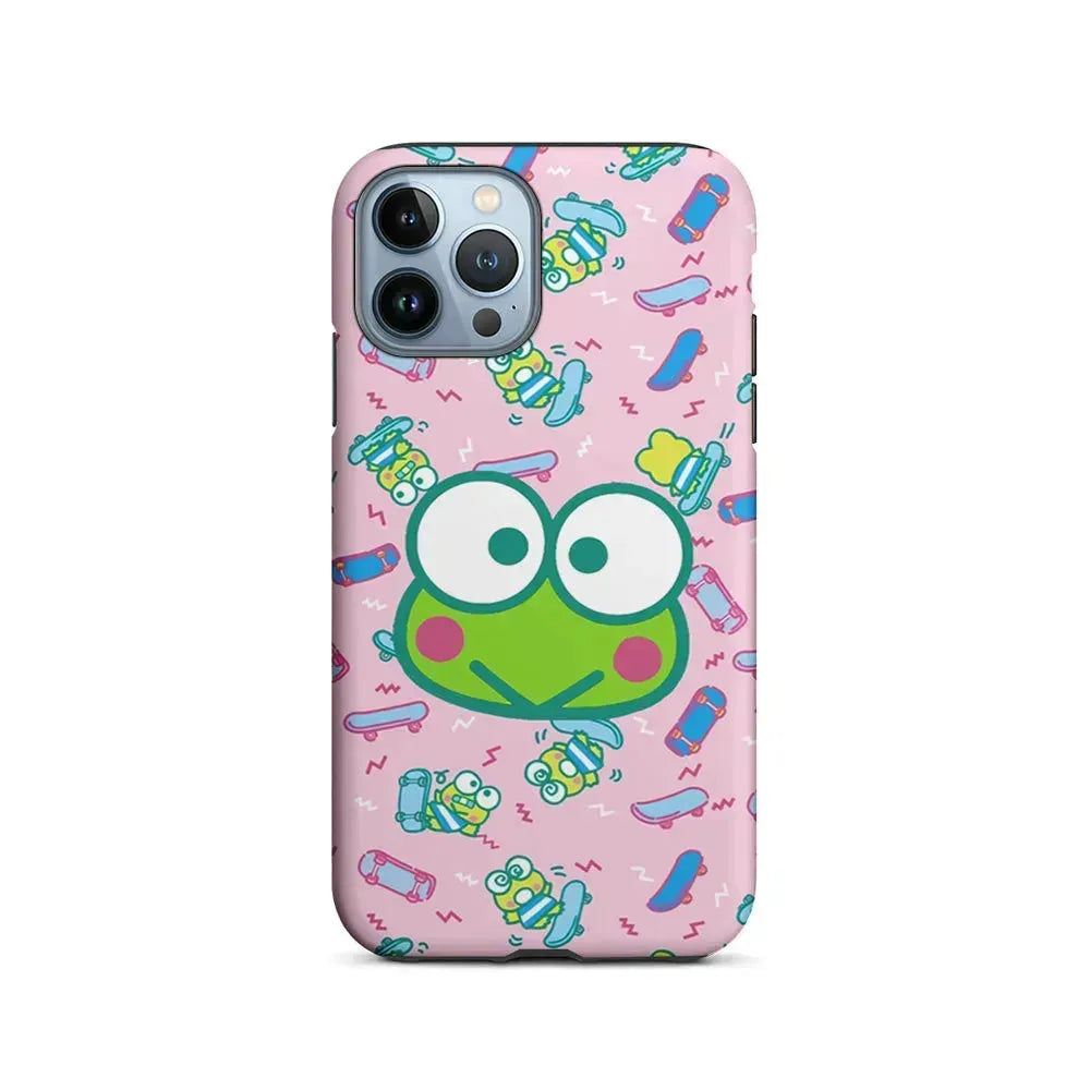 Keroppi Skate Pattern iPhone 15 Pro Max Case-2 in 1 Tough Case-Xtracase