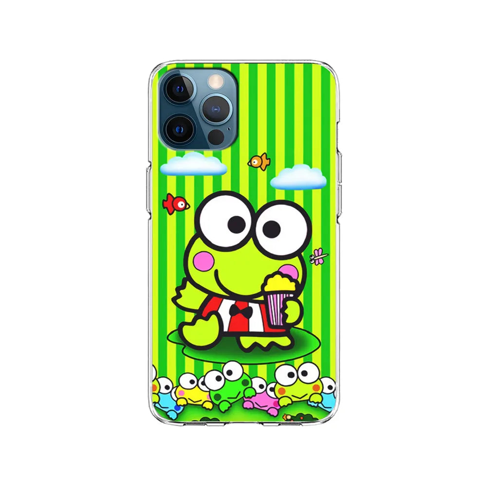 Keroppi Stripe Green iPhone 13 Pro Max Case-Clear Soft Case-Xtracase