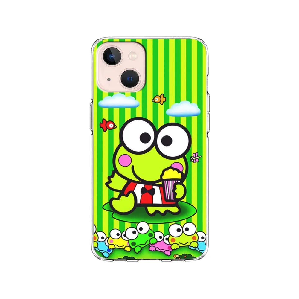 Keroppi Stripe Green iPhone 15 Case-Clear Soft Case-Xtracase