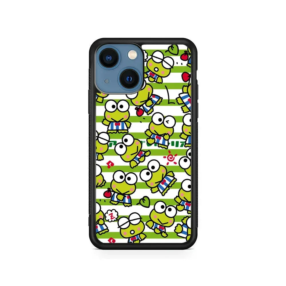 Keroppi Want to Vacation iPhone 13 Mini Case-Rubber / Black (2D Case)-Xtracase