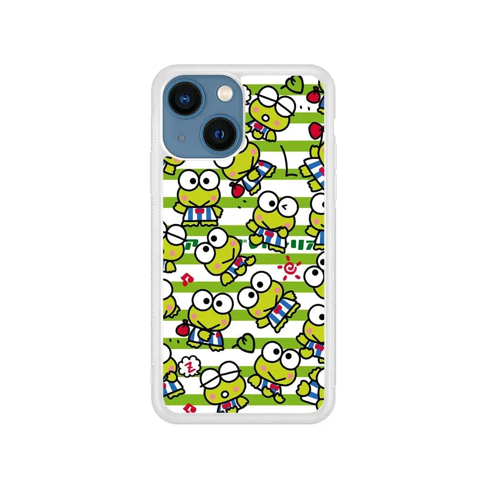 Keroppi Want to Vacation iPhone 13 Mini Case-Rubber / White (2D Case)-Xtracase
