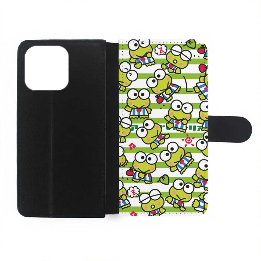 Keroppi Want to Vacation iPhone 15 Plus Case-Flip Wallet Case-Xtracase