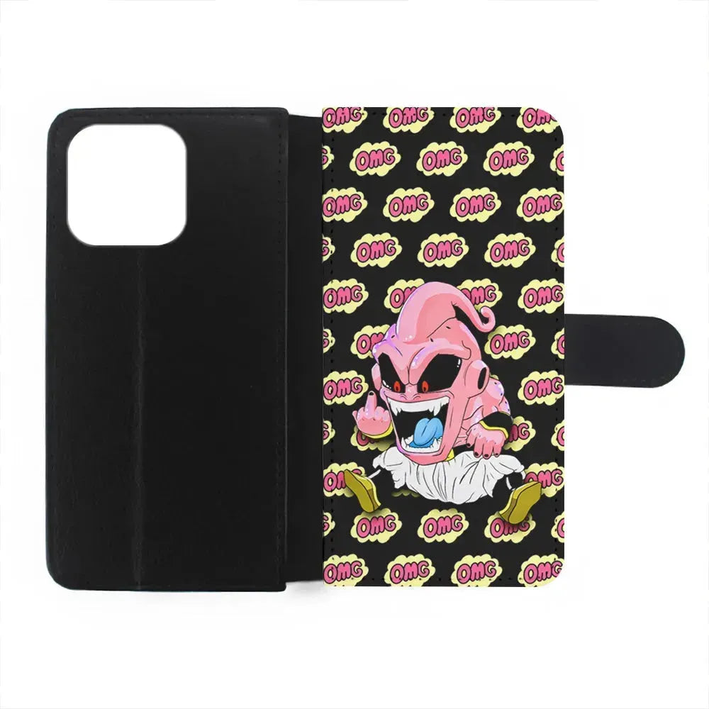Kid Buu OMG Word Patern iPhone 15 Pro Max Case-Flip Wallet Case-Xtracase