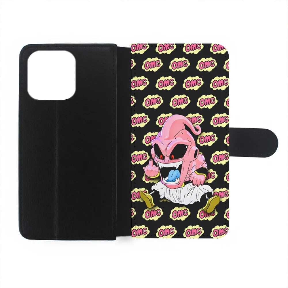 Kid Buu OMG Word Patern iPhone 15 Case-Flip Wallet Case-Xtracase