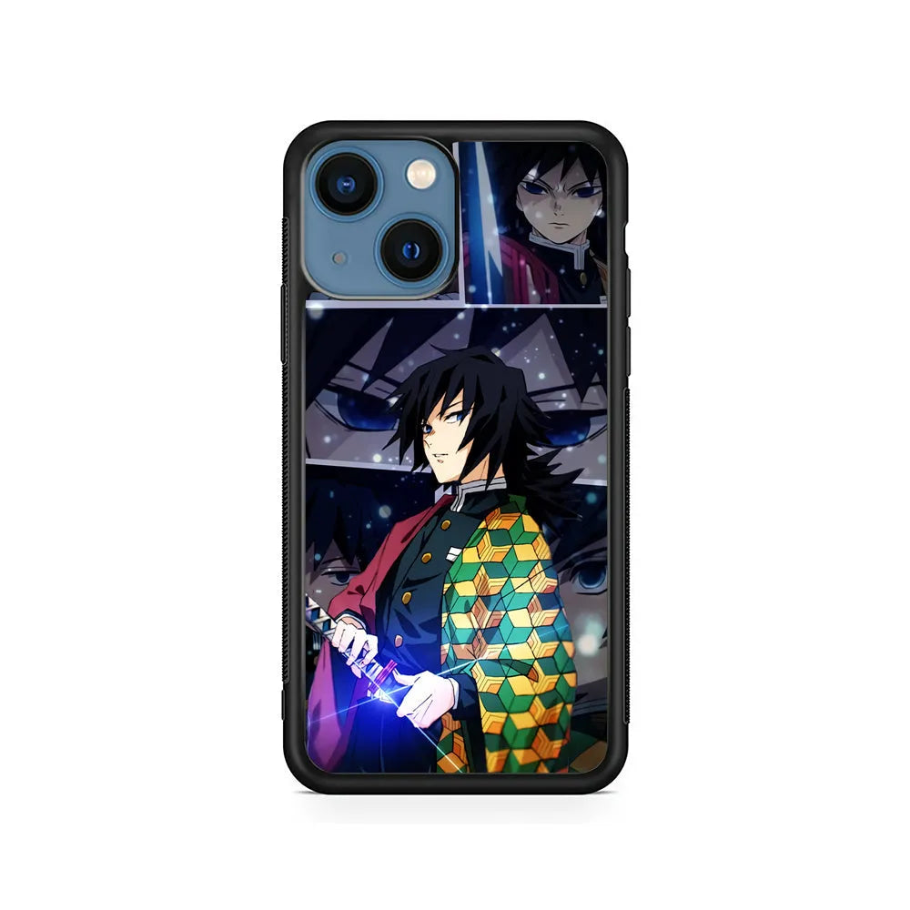 Kimetsu No Yaiba Giyuu In Frame iPhone 15 Case-Rubber / Black (2D Case)-Xtracase