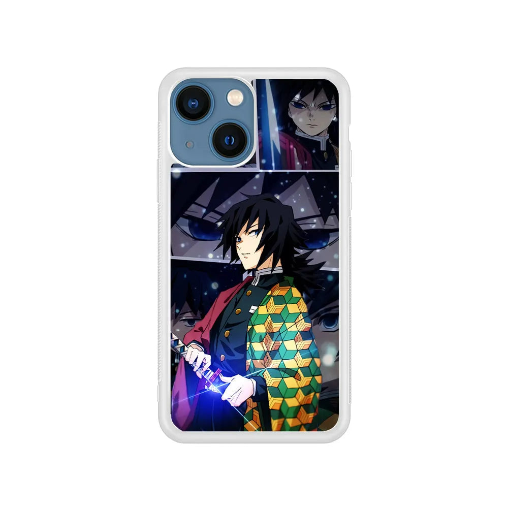 Kimetsu No Yaiba Giyuu In Frame iPhone 15 Case-Rubber / White (2D Case)-Xtracase