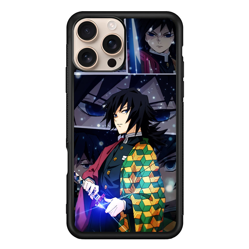 Kimetsu No Yaiba Giyuu In Frame iPhone 16 Pro Max Case - iPhone 16 Pro Max