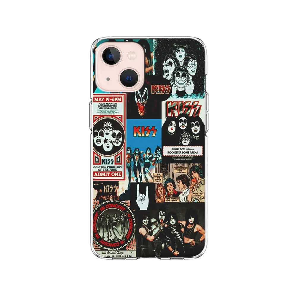 Kiss Band Collage Poster iPhone 15 Plus Case-Clear Soft Case-Xtracase
