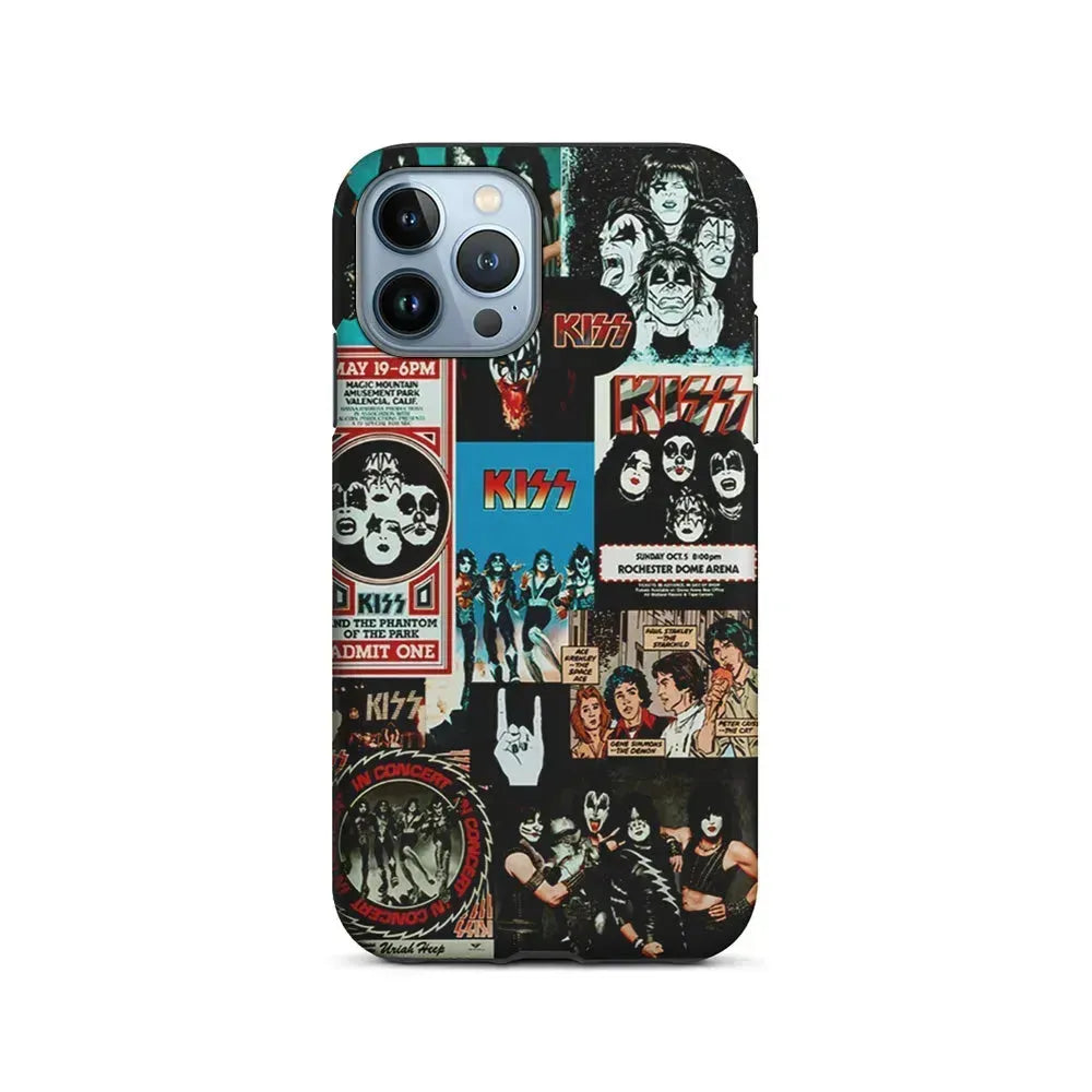 Kiss Band Collage Poster iPhone 15 Pro Max Case-2 in 1 Tough Case-Xtracase
