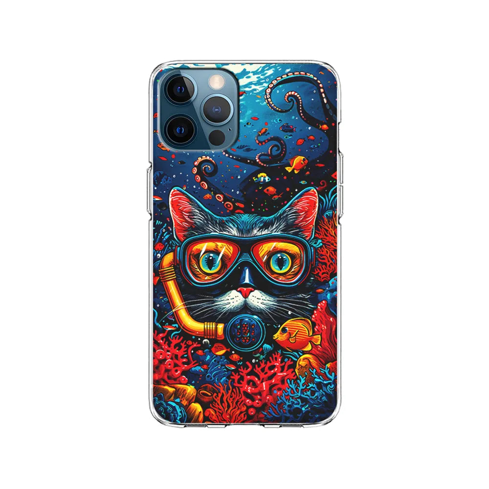 Kitty Cat Under The Sea iPhone 13 Pro Case-Clear Soft Case-Xtracase