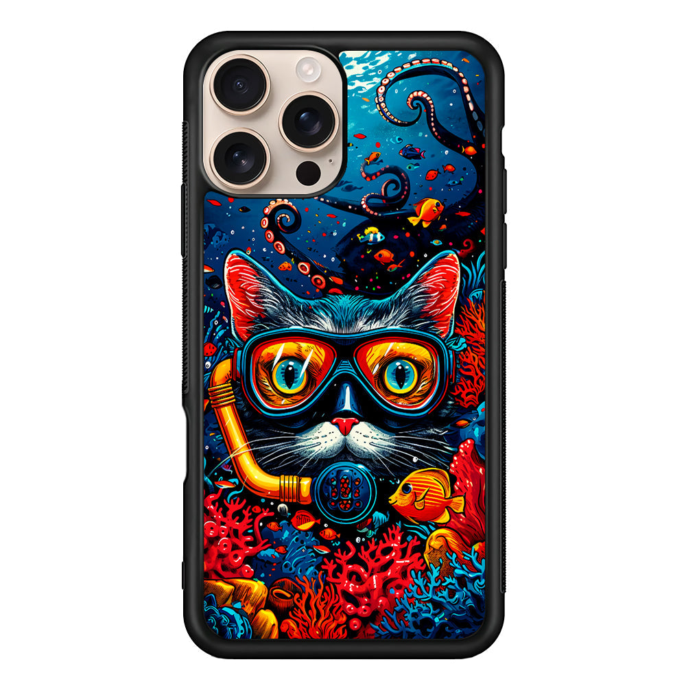 Kitty Cat Under The Sea iPhone 16 Pro Max Case - iPhone 16 Pro Max