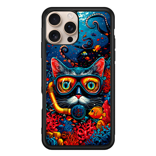 Kitty Cat Under The Sea iPhone 16 Pro Max Case - iPhone 16 Pro Max
