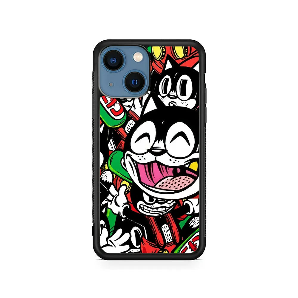 Kitty Club Party iPhone 14 Plus Case-Rubber / Black (2D Case)-Xtracase