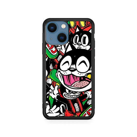 Kitty Club Party iPhone 15 Case-Rubber / Black (2D Case)-Xtracase