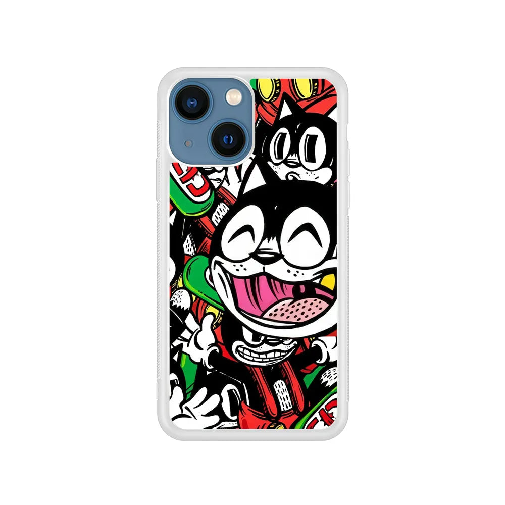 Kitty Club Party iPhone 14 Plus Case-Rubber / White (2D Case)-Xtracase