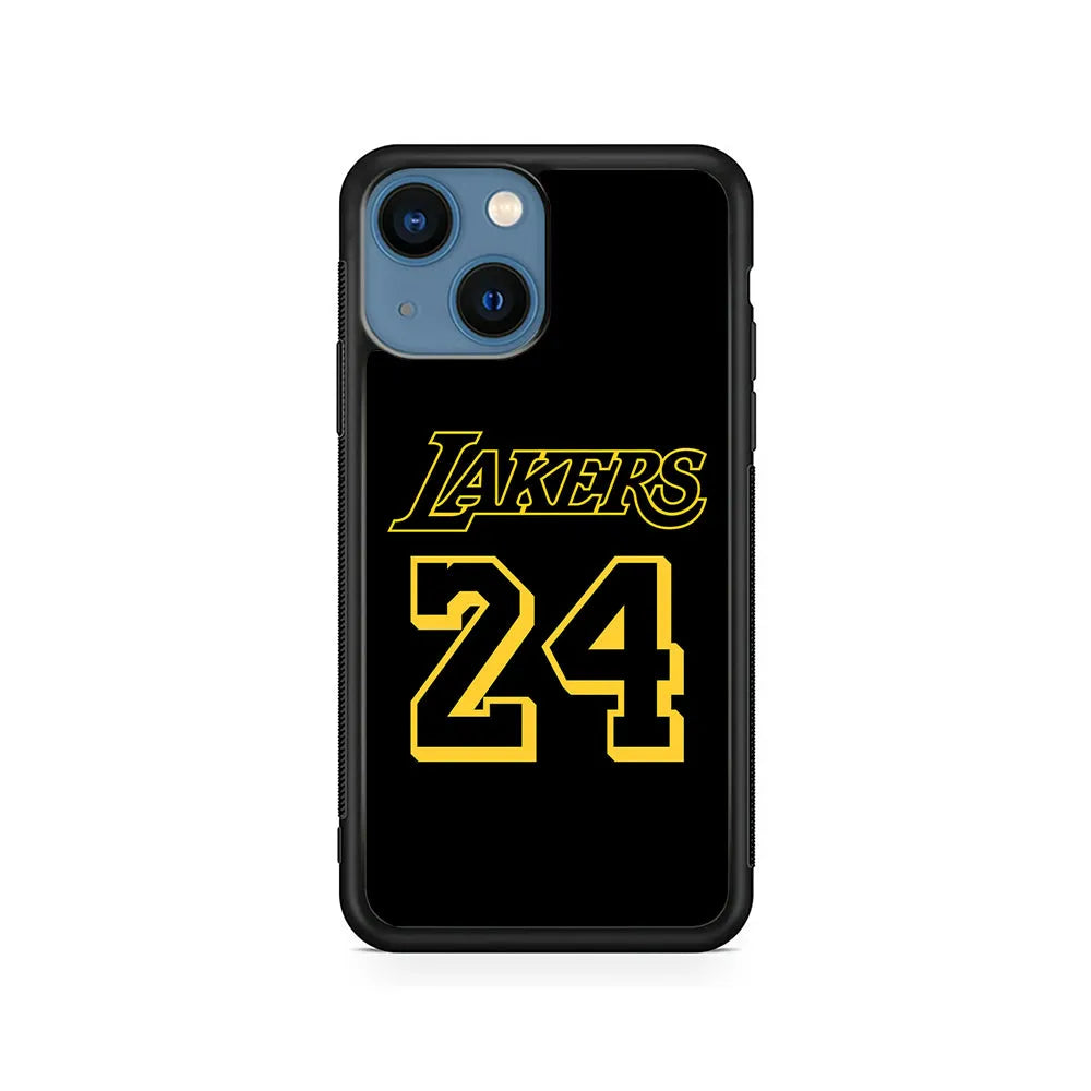 Kobe Bryant Lakers 24 iPhone 15 Case-Rubber / Black (2D Case)-Xtracase