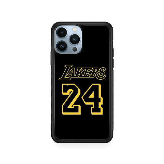 Kobe Bryant Lakers 24 iPhone 15 Pro Max Case-Rubber / Black (2D Case)-Xtracase