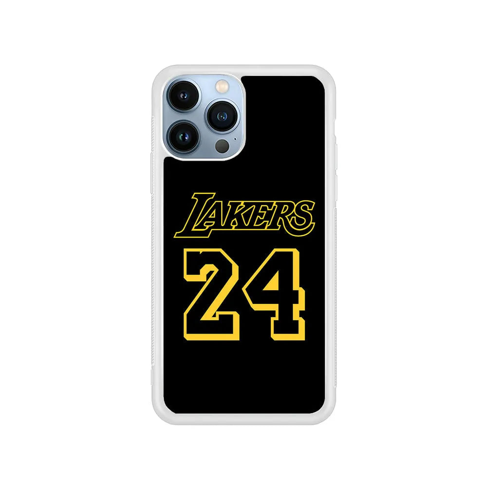 Kobe Bryant Lakers 24 iPhone 13 Pro Case-Rubber / White (2D Case)-Xtracase