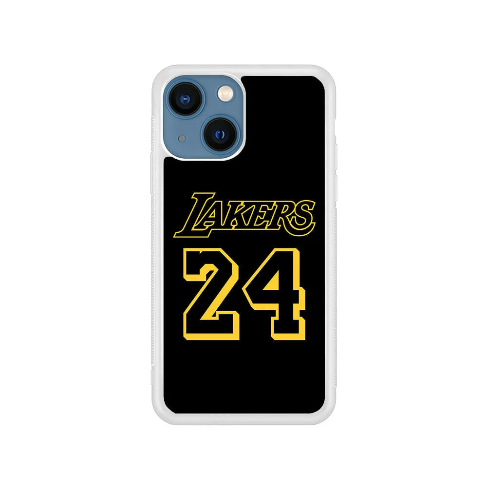 Kobe Bryant Lakers 24 iPhone 15 Case-Rubber / White (2D Case)-Xtracase