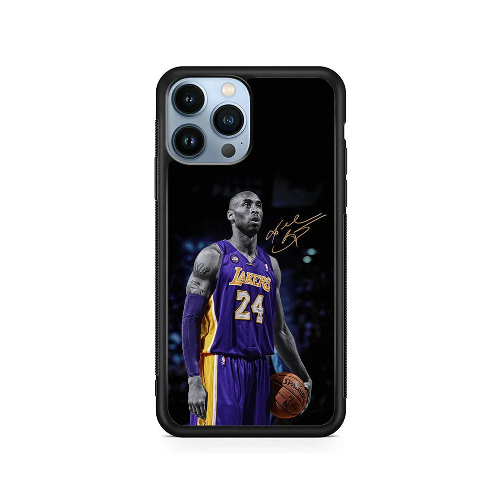 Kobe Bryant Legend iPhone 13 Pro Case-Rubber / Black (2D Case)-Xtracase