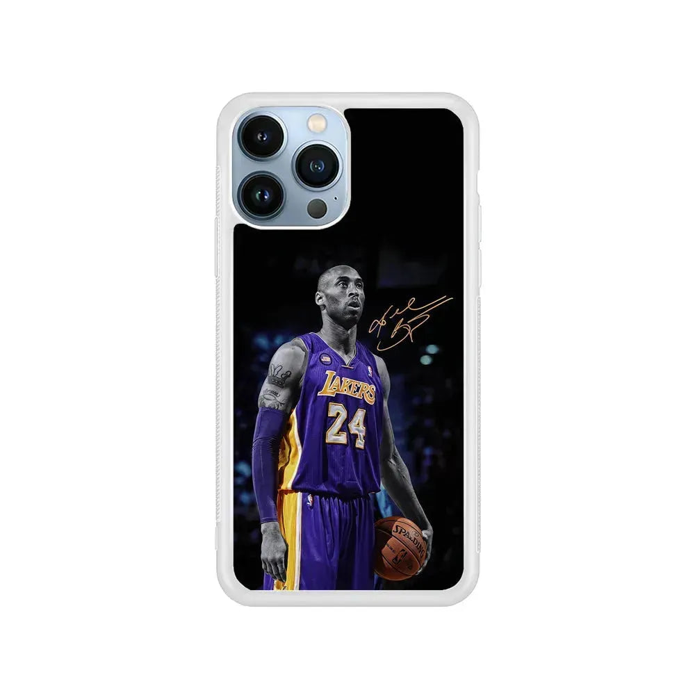 Kobe Bryant Legend iPhone 15 Pro Max Case-Rubber / White (2D Case)-Xtracase